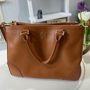 Brown Leather Tory Burch Tote